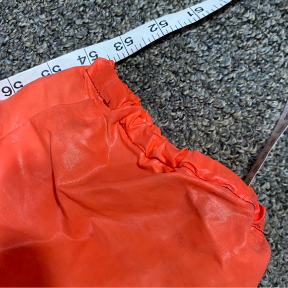 Handmade Windbreaker Jacket with Patches Neon Orange Pullover Pocket Hoodie XL - Picture 5 of 17